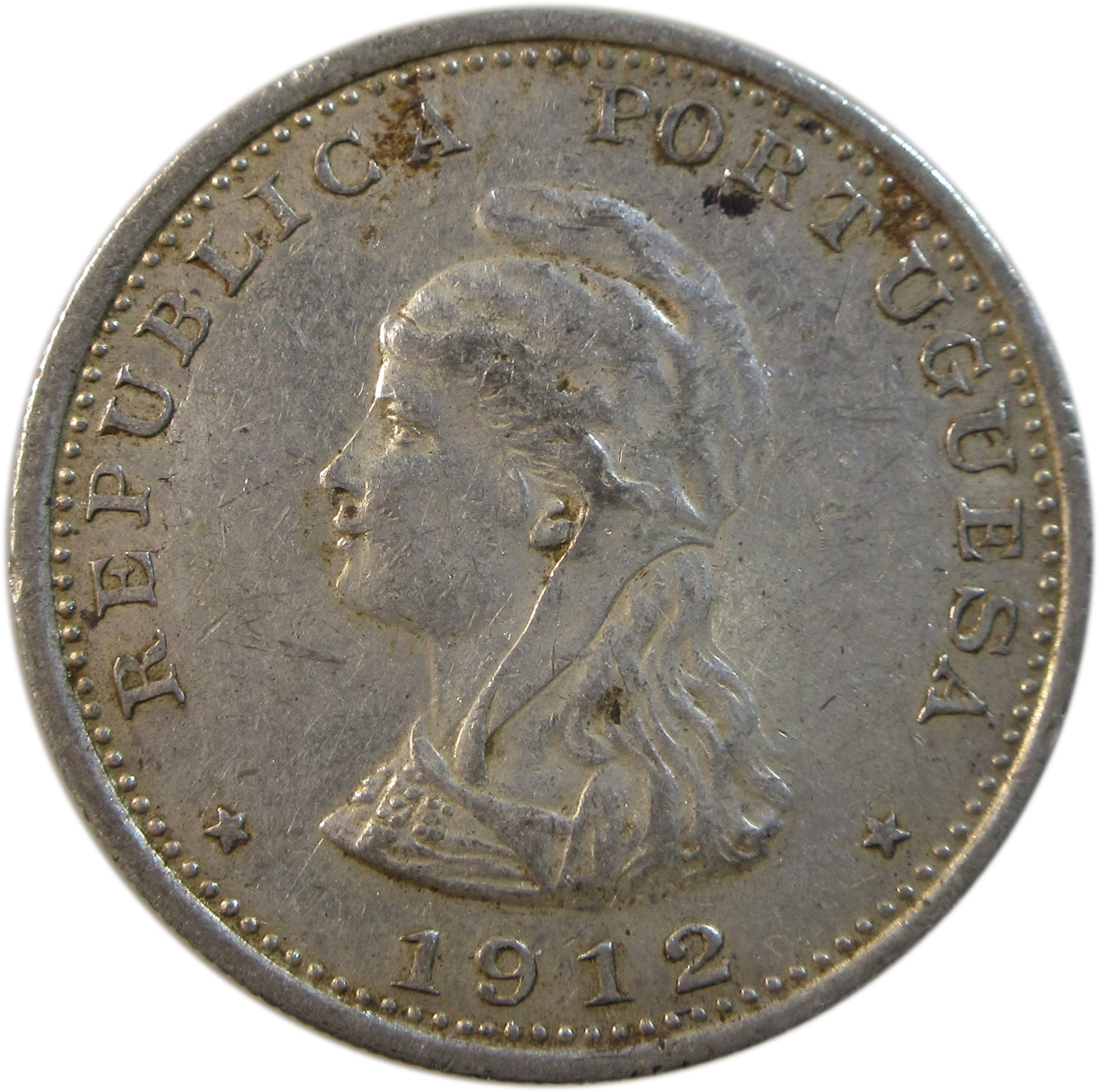 1912 Portuguese India 1 Rupia (Uma Rupia) Silver Coin Lisboa mint Rare