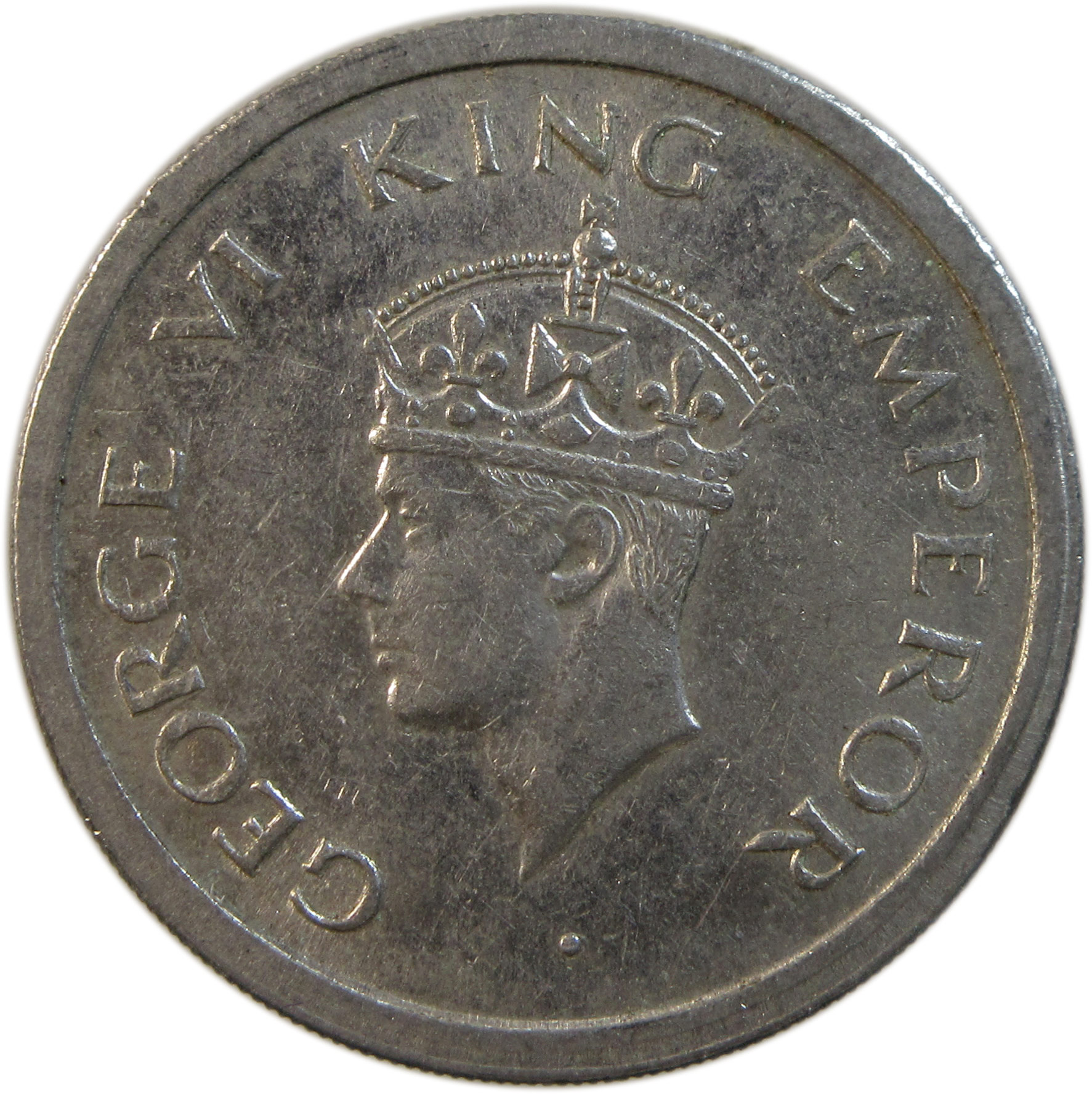 1947 One Rupee King George VI Bombay Mint GK 1291 Small Diamond