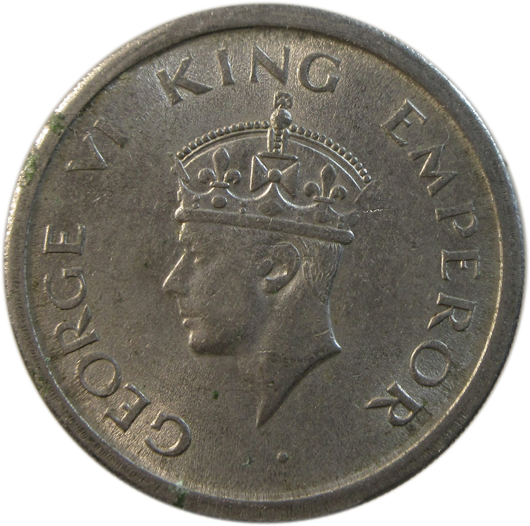 1947 One Rupee King George VI Bombay Mint GK 1292 Normal Diamond