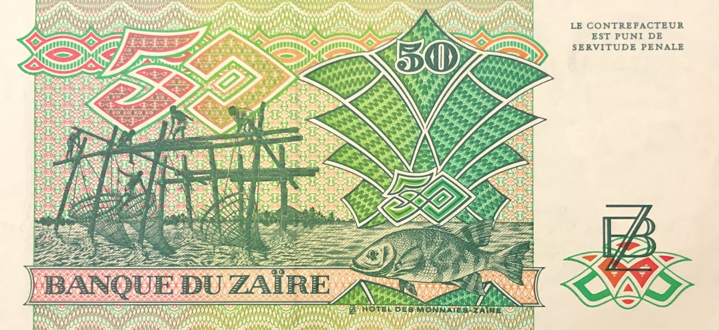 50 Zaires 1988 UNC - Image 2