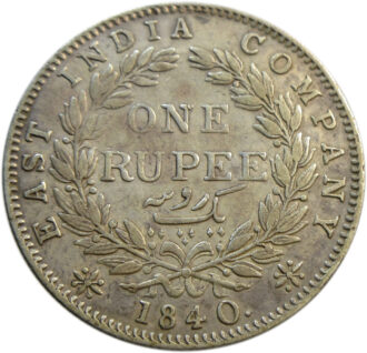 840 One Rupee VICTORIA QUEEN Continuous Legend