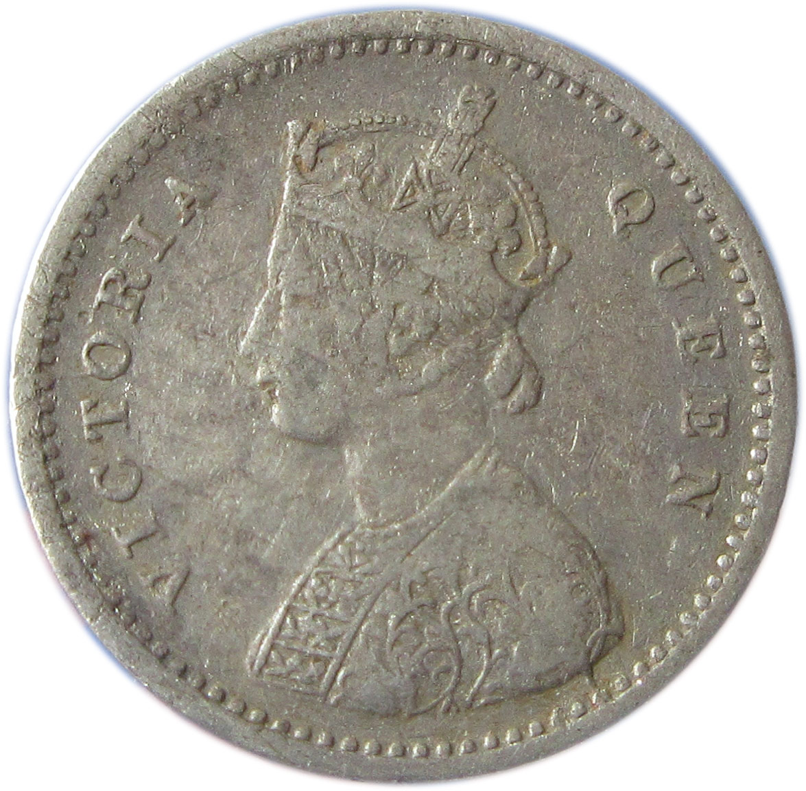 1862 Two Annas Queen Victoria Bombay Mint, GK 383 - reverse
