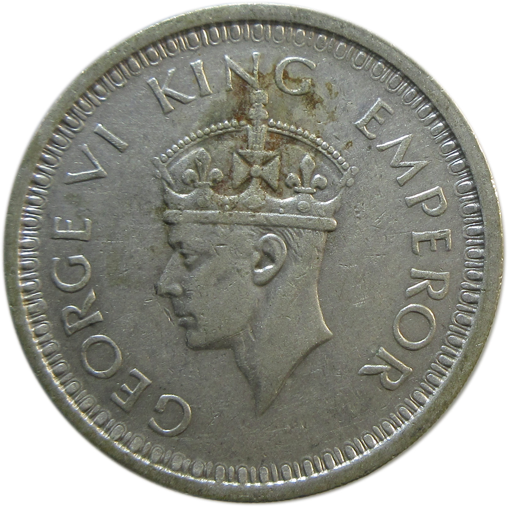 1944 One Rupee King George VI Lahore Mint GK 1281 Thick 'L' | Scarce