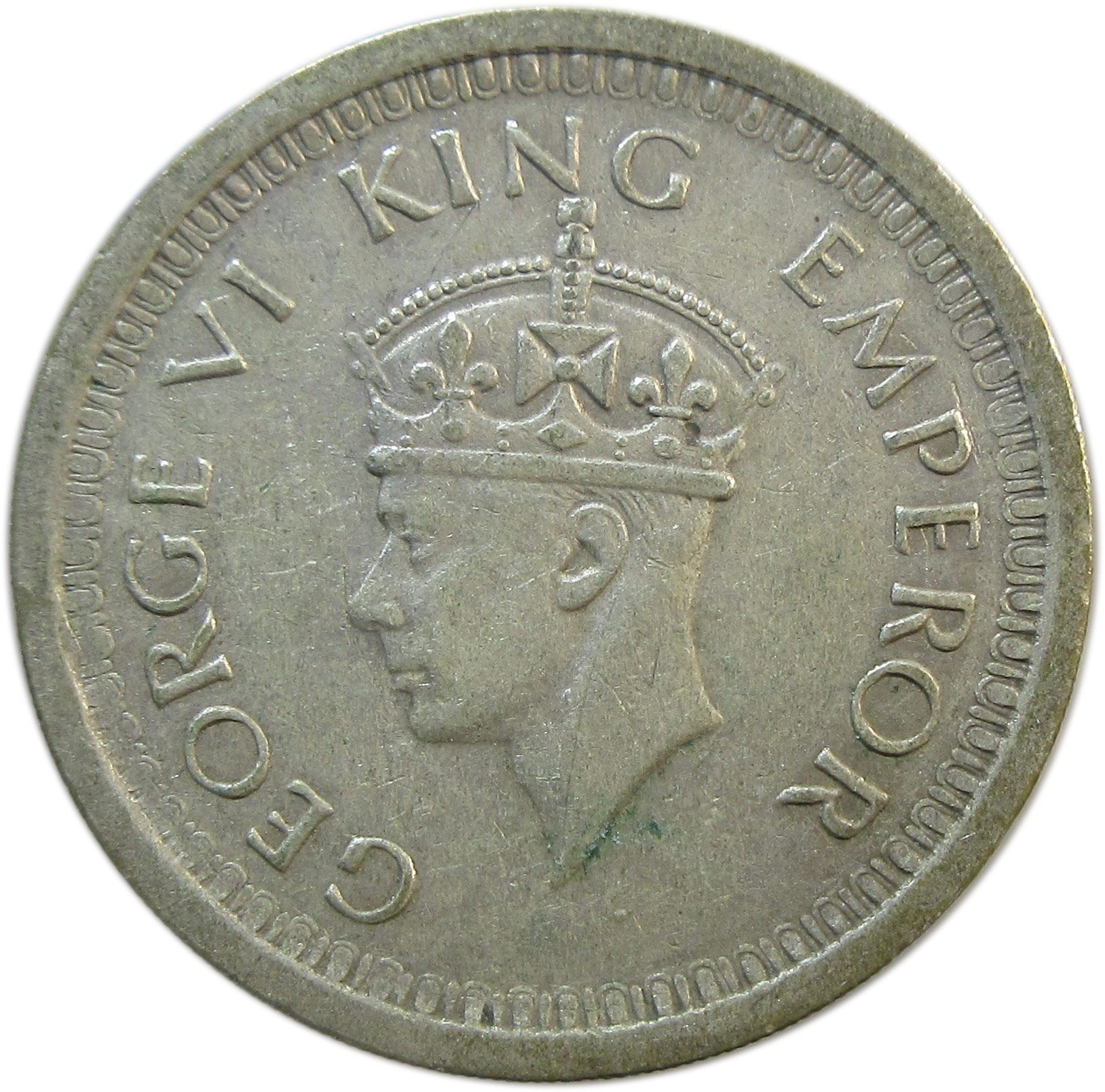 1944 One Rupee King George VI Lahore Mint GK 1282 Thin 'L' (Copy)