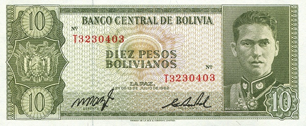 Bolivia 10 Pesos Bolivianos | UNC | RARE