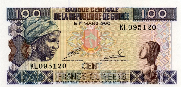 Guinea 100 Francs Guineens 1998 | UNC
