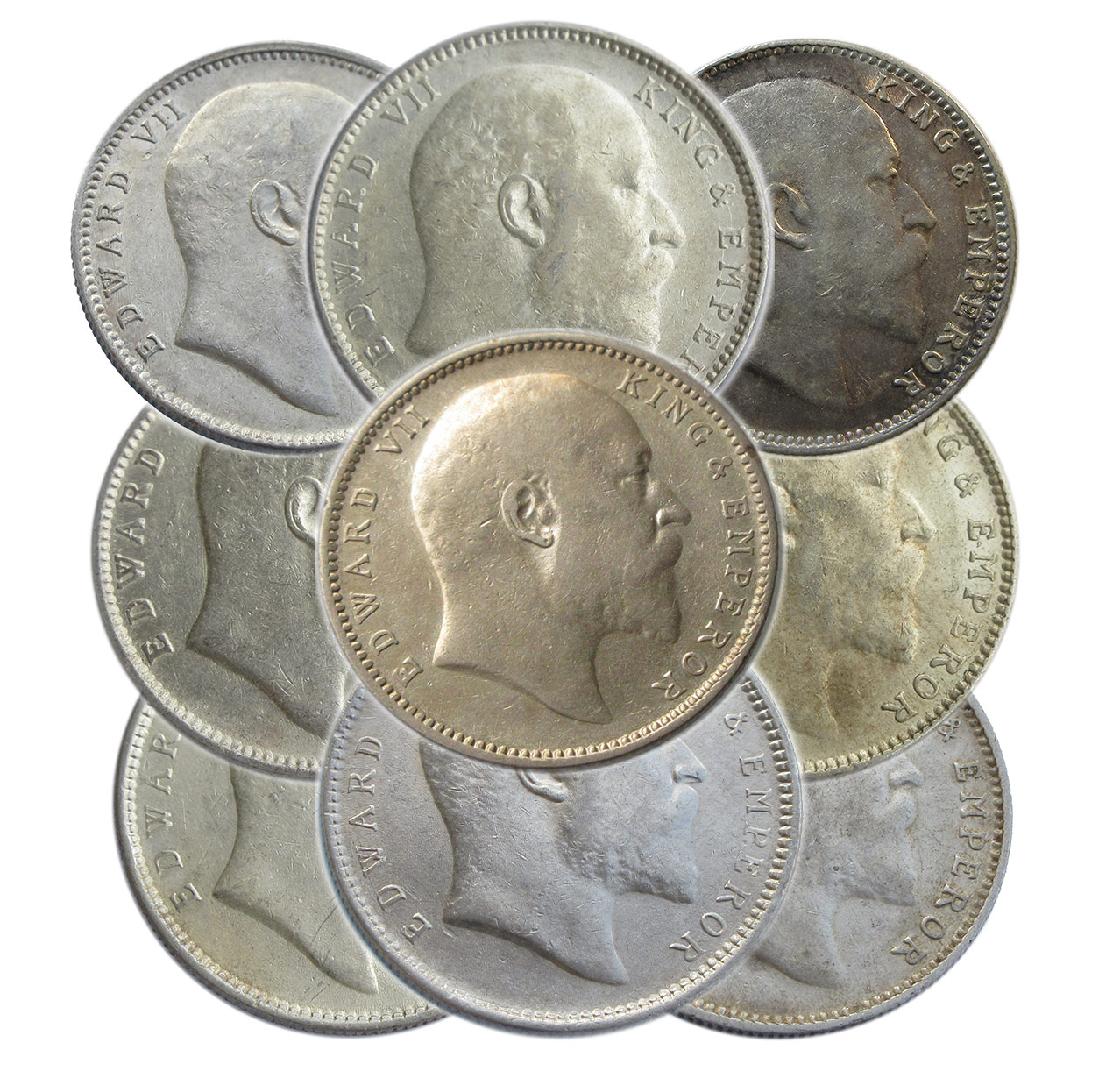 Bulk One Rupee Edward VII 1903-1910 Silver Coins | Random Years | Good Grades | Buy More, Save More