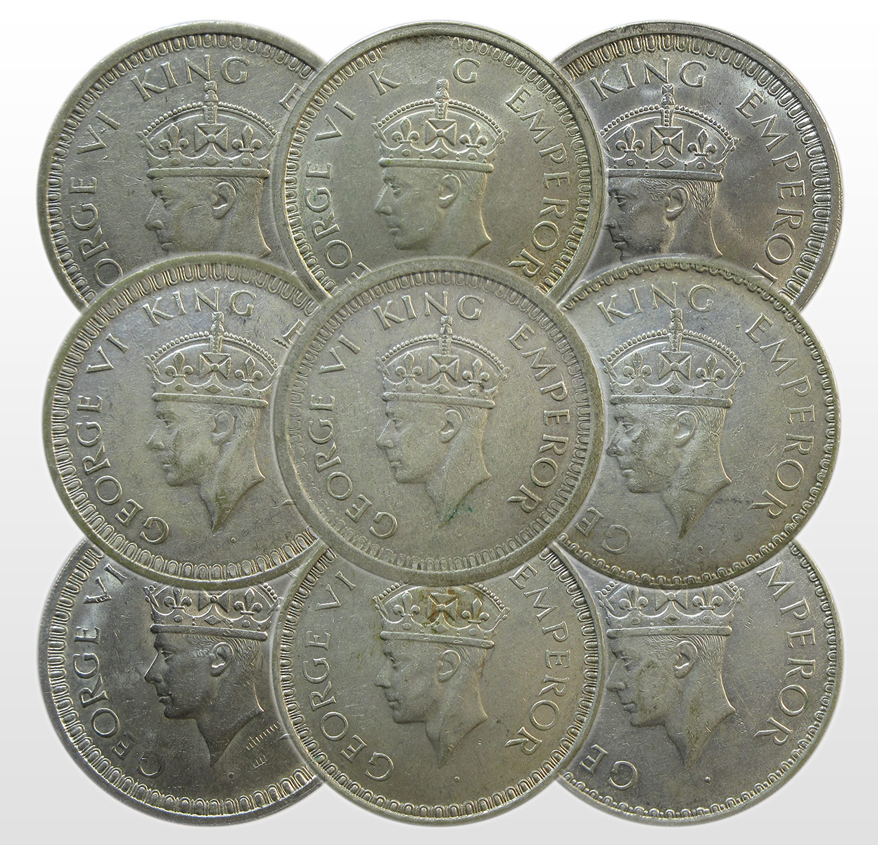 Bulk One Rupee King George VI 1940-1945 Silver Coins | Random Years | Good Grades | Buy More, Save More