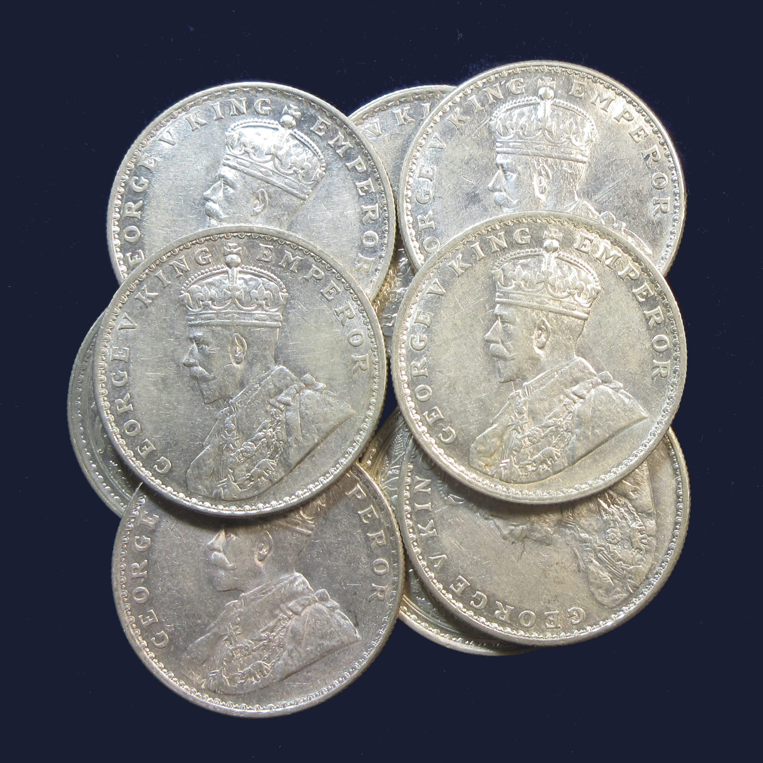 Bulk One Rupee King George V 1912-1920 Silver Coins | Random Years | Good Grades | Buy More, Save More