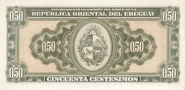 Uruguay 50 Centésimos 02-01-1939 | UNC - Image 2