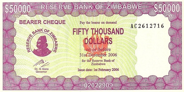 Zimbabwe 50000 Dollars Banknote 01.02.2006 | UNC