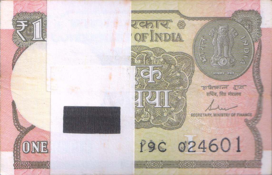 India, 2017 Rupee 1 Complete Serial Bundle of 100 Notes, 19C 024601 to 19C 024700 , Sign. by Saktikanta Das, Inset L
