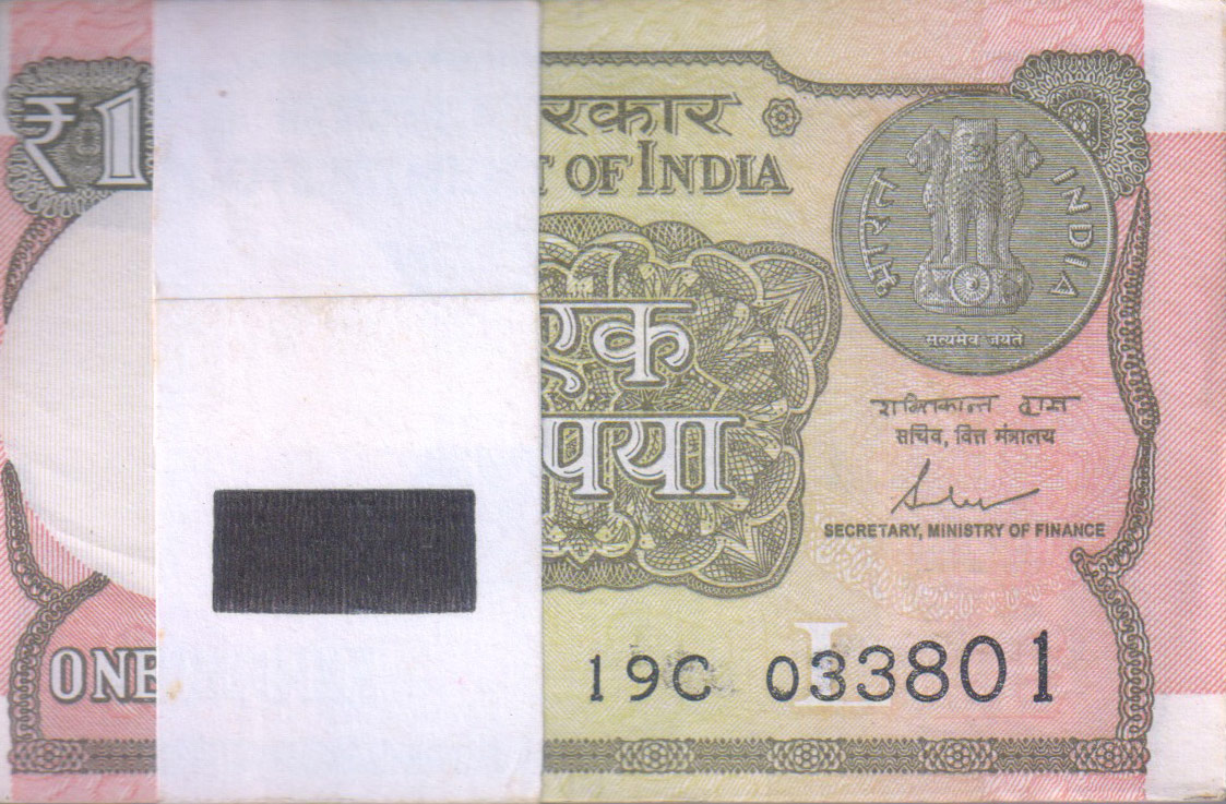 India, 2017 Rupee 1 Complete Serial Bundle of 100 Notes, 19C 033801 to 19C 033900 , Sign. by Saktikanta Das, Inset L