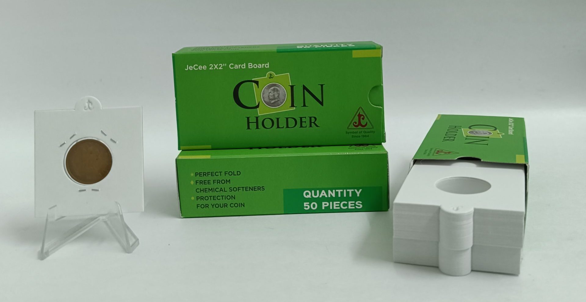 Coin Holder Size 3 (Diameter 22.5 mm) - Set of 50 Self Adhesive holders